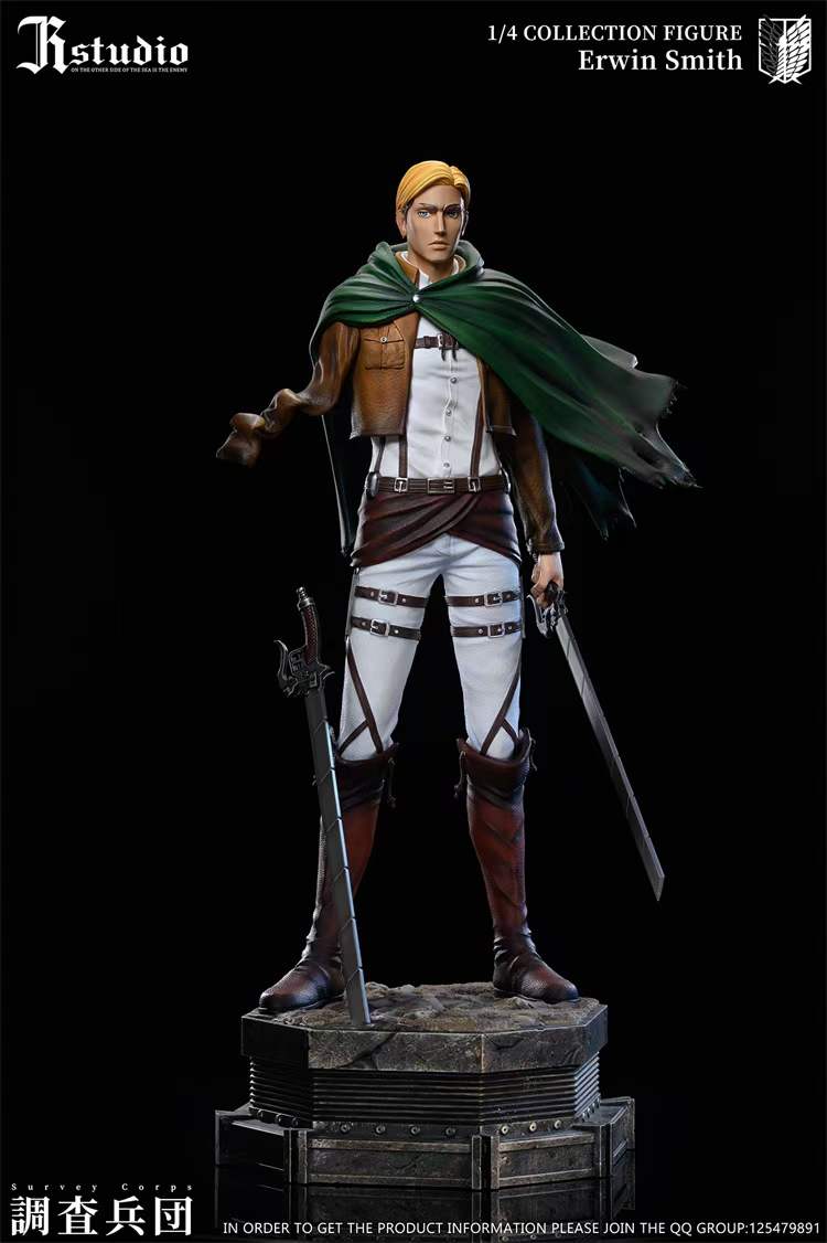 Max Factory Attack On Titan Erwin Smith Figma Action Figure With Horse & Accessories